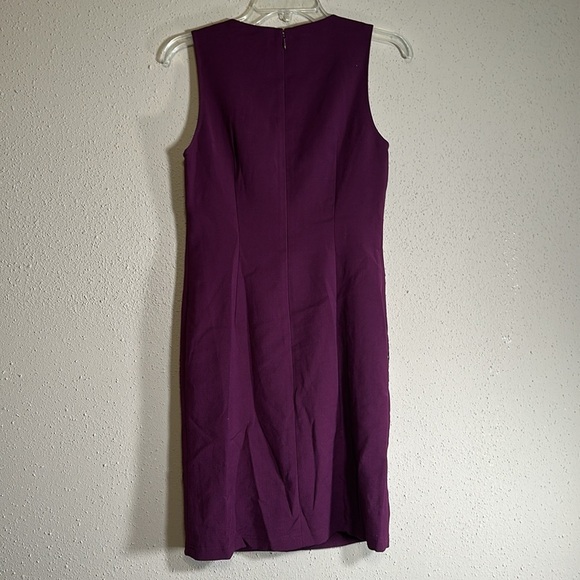 Catherine Malandrino Deep Plum Cabernet Purple Lace Laser Cut Pencil Dress sz 2 - Picture 5 of 16